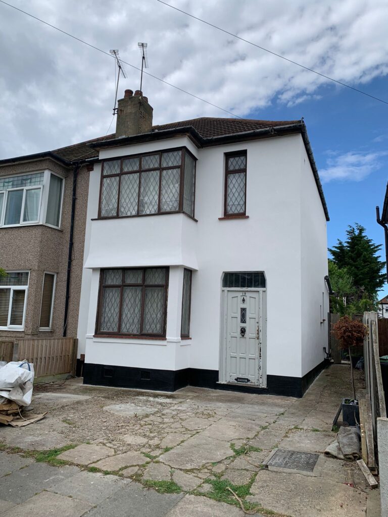 Southend on sea-render only with silicone white finish coat
