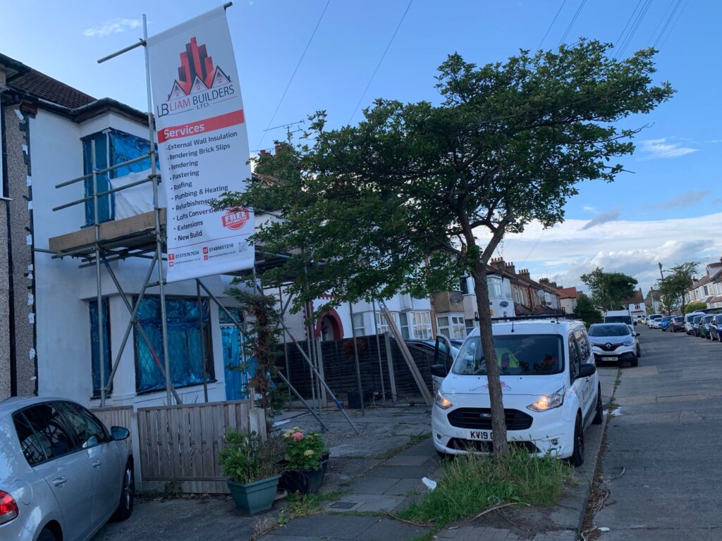 Southend on sea-render only with silicone white finish coat