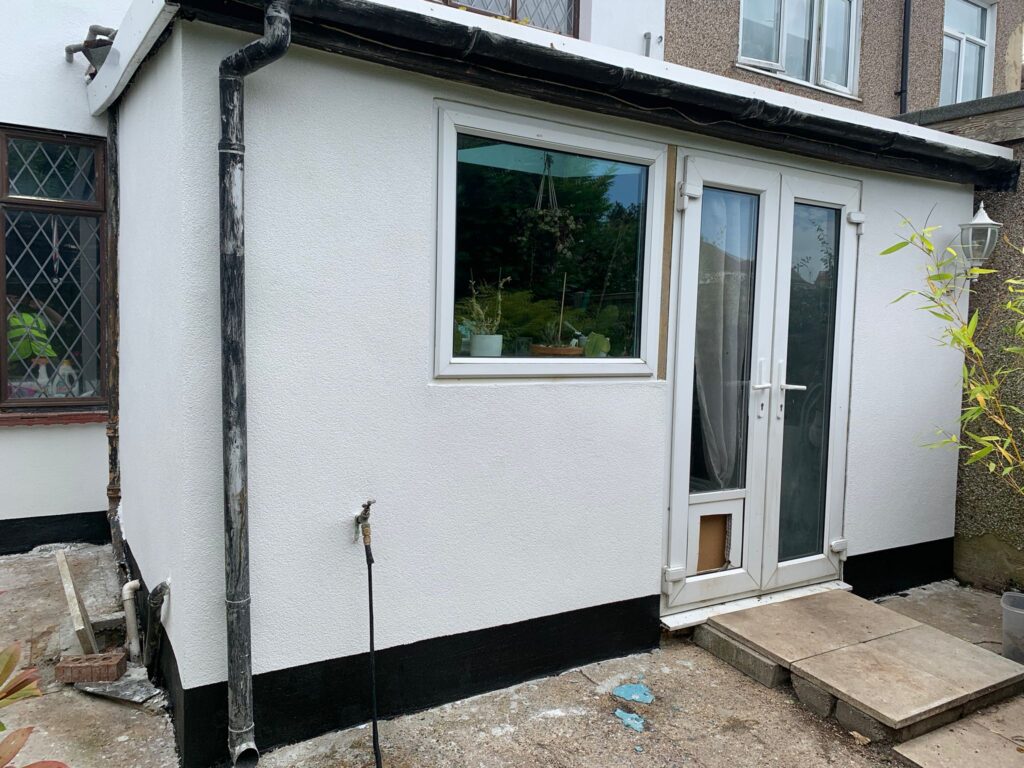 Southend on sea-render only with silicone white finish coat