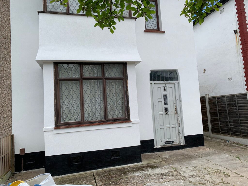 Southend on sea-render only with silicone white finish coat