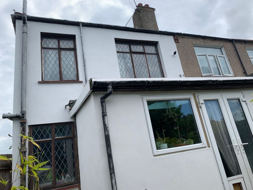 Southend on sea-render only with silicone white finish coat