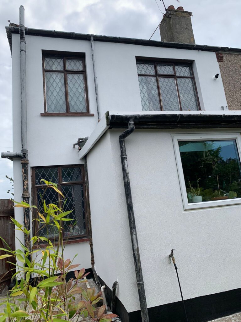 Southend on sea-render only with silicone white finish coat