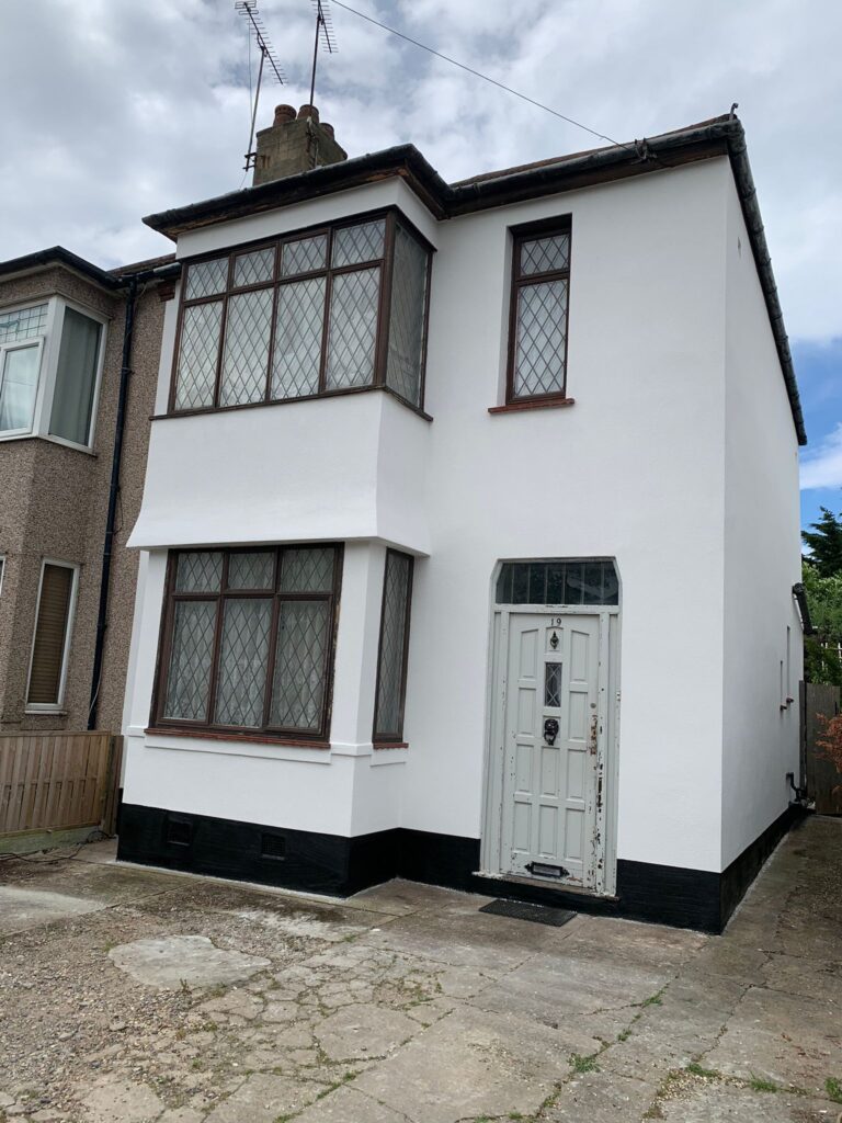 Southend on sea-render only with silicone white finish coat